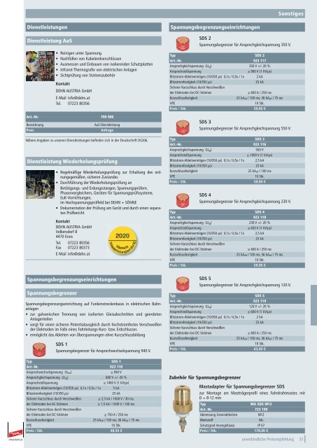 Preisliste P3 AT - DEHN AUSTRIA