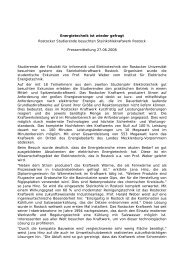 Pressemitteilung IEF - UniversitÃ¤t Rostock