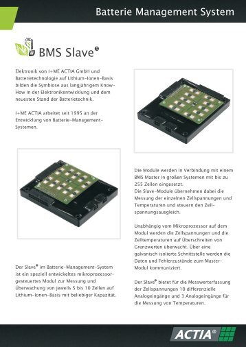 BMS Slave - ME ACTIA GmbH
