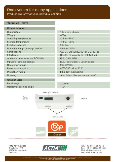 Product sheet download - I+ME ACTIA GmbH