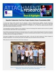 Republic Polytechnic Final Year Project Student Poster Presentation ...