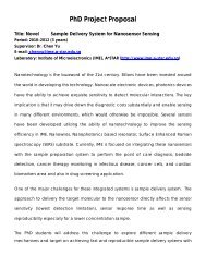 Proposal for a PhD Thesis - Institute of Microelectronics - A*Star