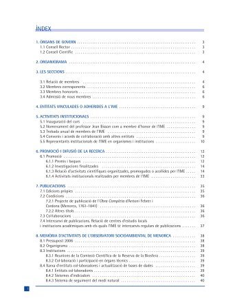 MemÃ²ria de l'IME del curs 2006-2007 - Institut MenorquÃ­ d'Estudis