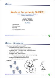 Mobile ad hoc networks (MANET)