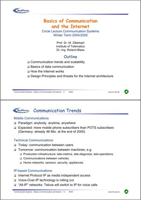 Basics of communication and Internet