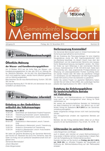 Mitteilungsblatt KW 46 (15.11.2013).pdf - Memmelsdorf