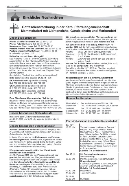 Mitteilungsblatt KW 46 (15.11.2013).pdf - Memmelsdorf