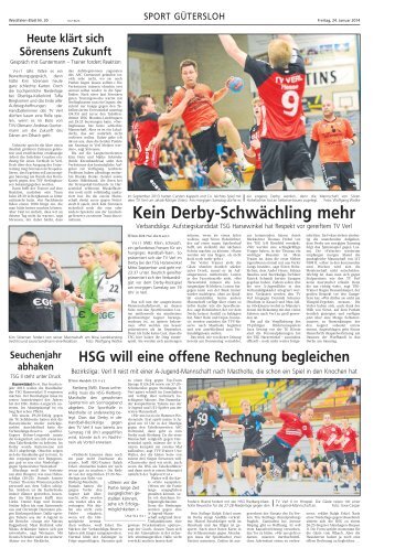 Kein Derby-Schwächling mehr - TSG Harsewinkel Abteilung Handball