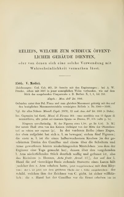 Antike Bildwerke in Rom : mit Ausschluss der ... - Warburg Institute