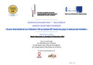 Cours International sur Infection VIH et autres - IMEA