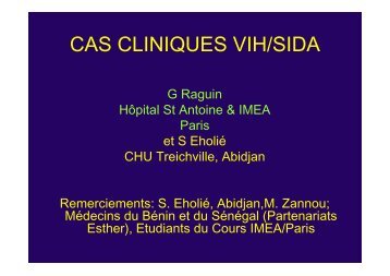 CAS CLINIQUES VIH/SIDA - IMEA