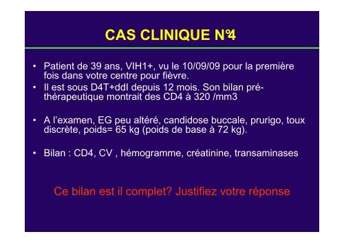 CAS CLINIQUES VIH/SIDA - IMEA