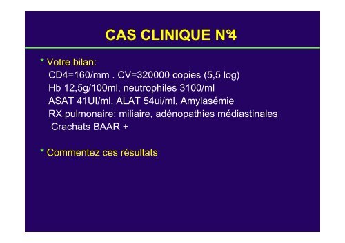 CAS CLINIQUES VIH/SIDA - IMEA