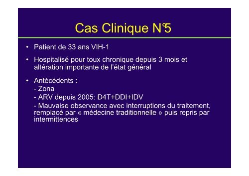 CAS CLINIQUES VIH/SIDA - IMEA