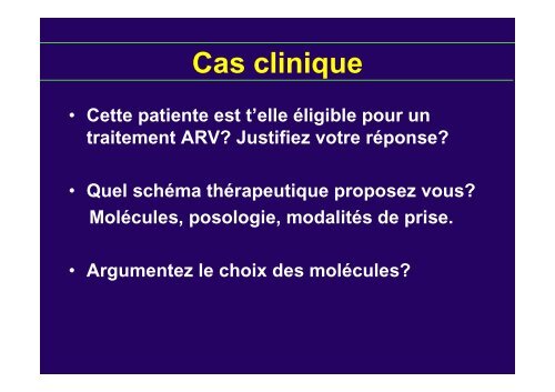 CAS CLINIQUES VIH/SIDA - IMEA