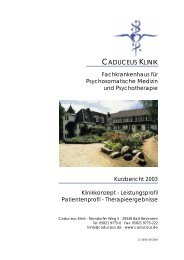 Vergleich der Therapieergebnisse zum Behandlung - Caduceus Klinik