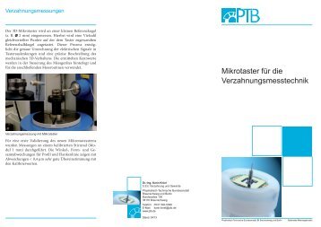 Mikrotaster für die Verzahnungsmesstechnik - PTB
