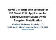 Novel Dielectric Etch Solution for FIB Circuit Edit: Application ... - Imec
