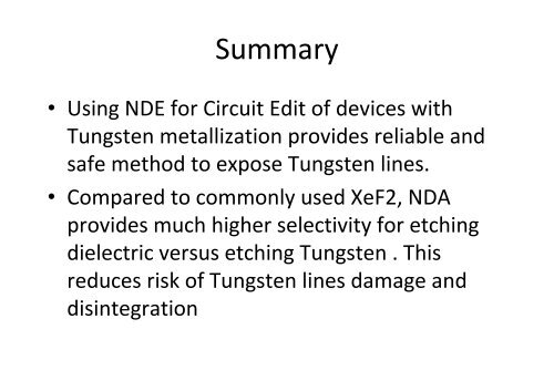 Novel Dielectric Etch Solution for FIB Circuit Edit: Application ... - Imec