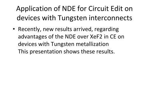 Novel Dielectric Etch Solution for FIB Circuit Edit: Application ... - Imec