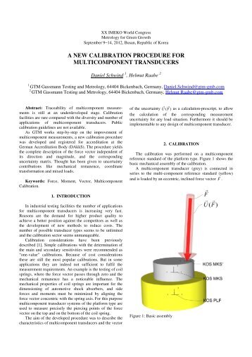 A New Calibration Procedure for Multicomponent Transducers - imeko