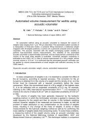 Automated volume measurement for weihts using acoustic ... - imeko