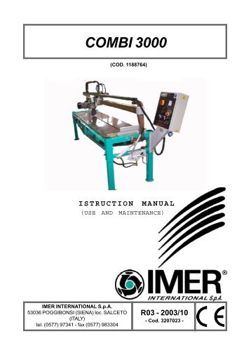 istruction manual combi 3000 - IMER USA.