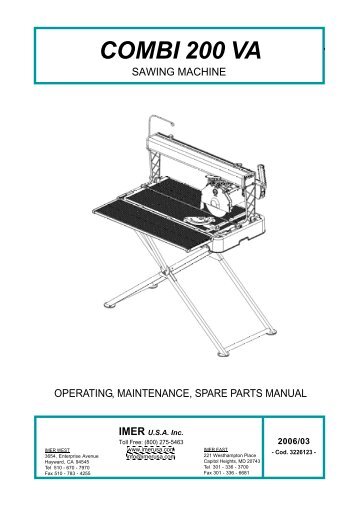 COMBI 200 VA - IMER USA.