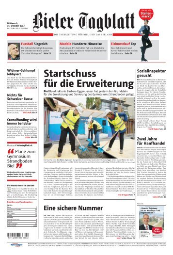 Das Bieler Tagblatt vom 16. Oktober 2013