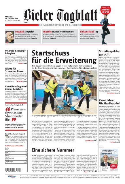 Das Bieler Tagblatt vom 16. Oktober 2013