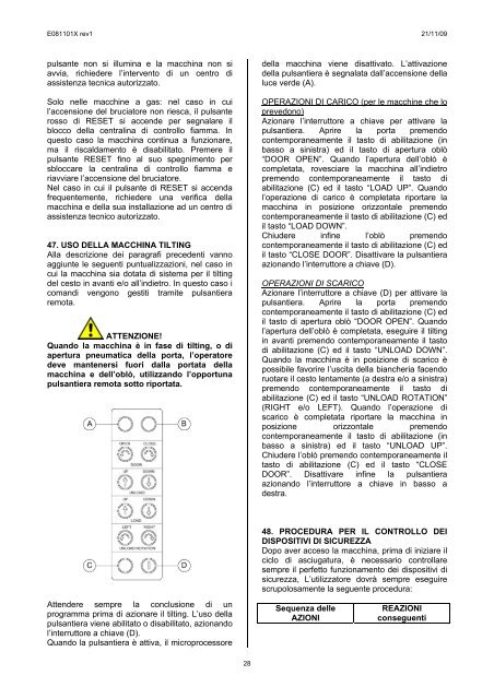 essiccatoi istruzioni di installazione uso e manutenzione - IMESA SpA