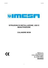 istruzioni di installazione, uso e manutenzione ... - IMESA SpA