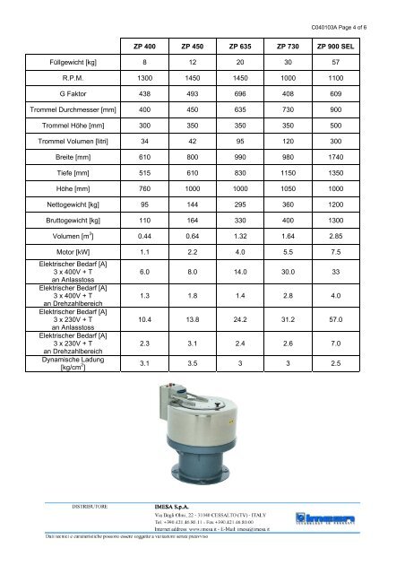 Idroestrattori ZP Hydro Extractor ZP Hidroextractores ZP Sleudern ...