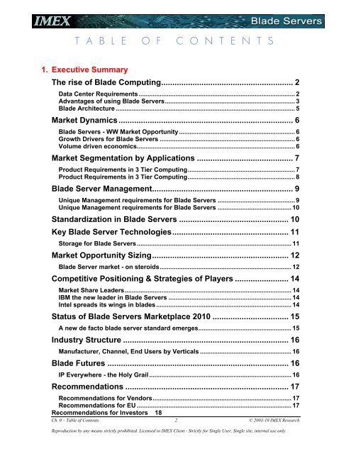 Blade Servers - IMEX Research