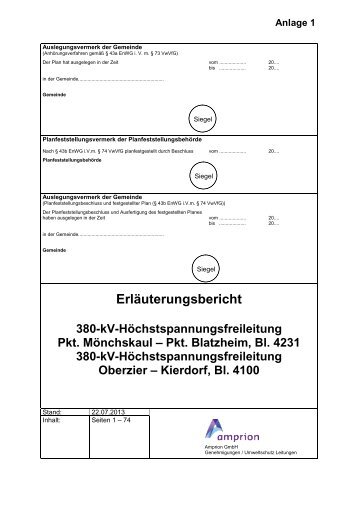 Erläuterungsbericht - Amprion