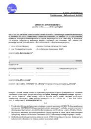 Projekt umowy - Instytut Meteorologii i Gospodarki Wodnej