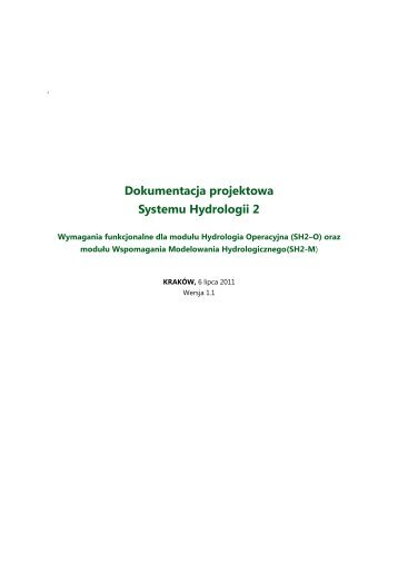 Dokumentacja projektowa Systemu Hydrologii 2 - Instytut ...