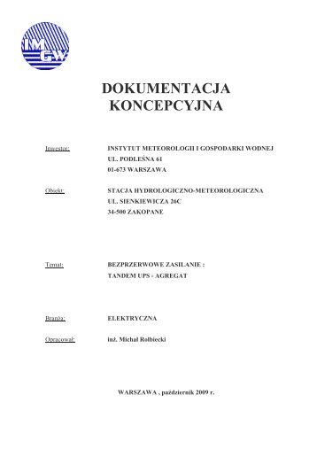 dokumentacja koncepcyjna - Instytut Meteorologii i Gospodarki ...