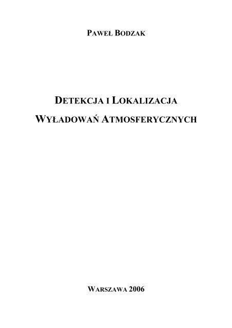 detekcja i lokalizacja wyÅadowaÅ atmosferycznych - Instytut ...