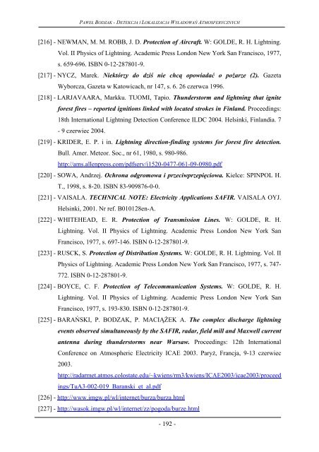 detekcja i lokalizacja wyÅadowaÅ atmosferycznych - Instytut ...