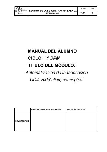 AutomatizaciÃ³n de la fabricaciÃ³n UD4, HidrÃ¡ulica, conceptos. - IMH