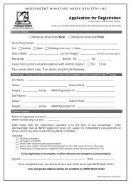 Registration Form - Independent Miniature Horse Registry Inc.