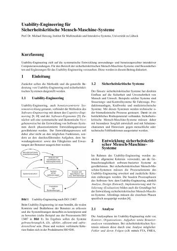 Usability-Engineering fÃ¼r Sicherheitskritische Mensch-Maschine ...