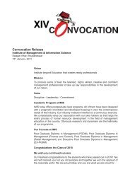 XIV Convocation Release - Institute of Management and Information ...