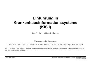 EinfÃ¼hrung in Krankenhausinformationssysteme - Institut fÃ¼r ...