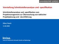 Schnittstellenanalyse und - Institut für Medizinische Informatik ...