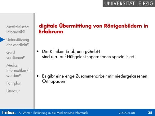 EinfÃ¼hrung in die Medizinische Informatik fÃ¼r Mediziner - Institut fÃ¼r ...