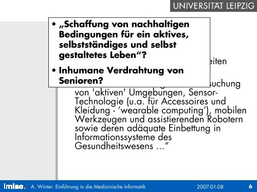 EinfÃ¼hrung in die Medizinische Informatik fÃ¼r Mediziner - Institut fÃ¼r ...