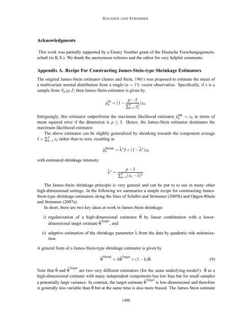 Entropy Inference and the James-Stein Estimator, with Application to ...