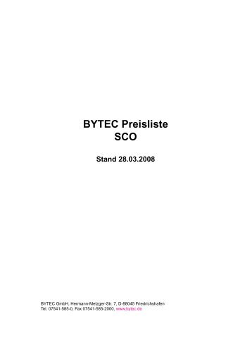 BYTEC Preisliste SCO Stand 28.03.2008